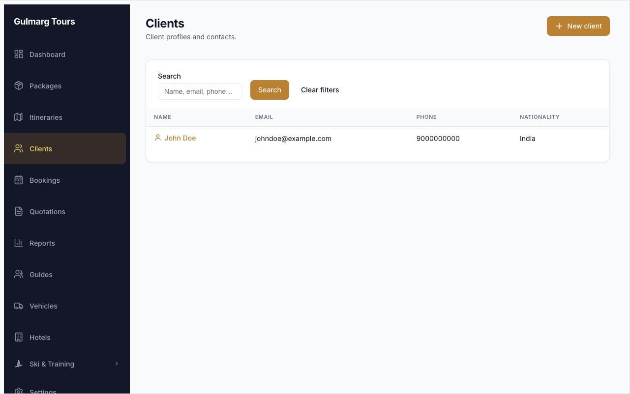 TourifyHQ interface